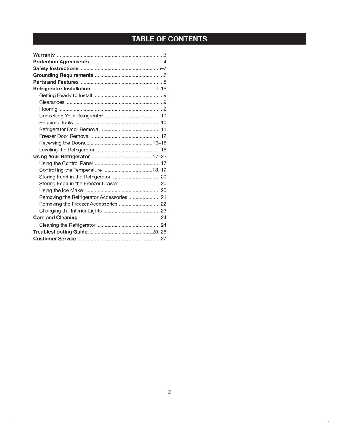 Samsung 65612, DA68-01921A, 65602, 65603, 65619, 65613, 65609 manual Table of Contents 