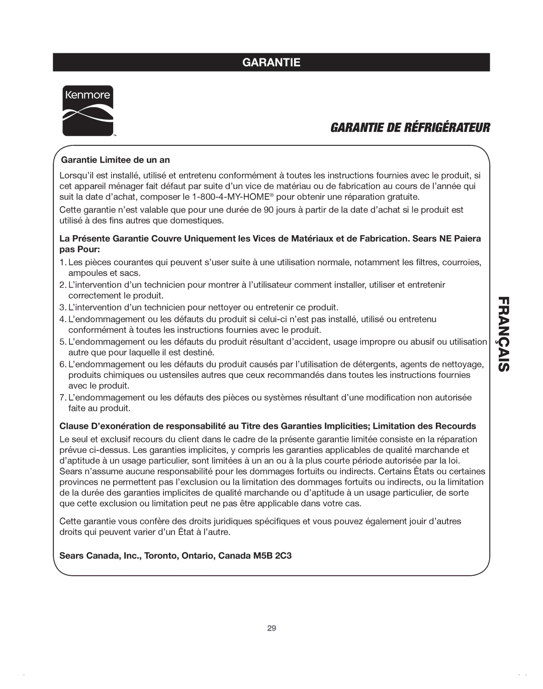 Samsung 65612, DA68-01921A, 65602, 65603, 65619, 65613, 65609 manual Garantie DE Réfrigérateur 