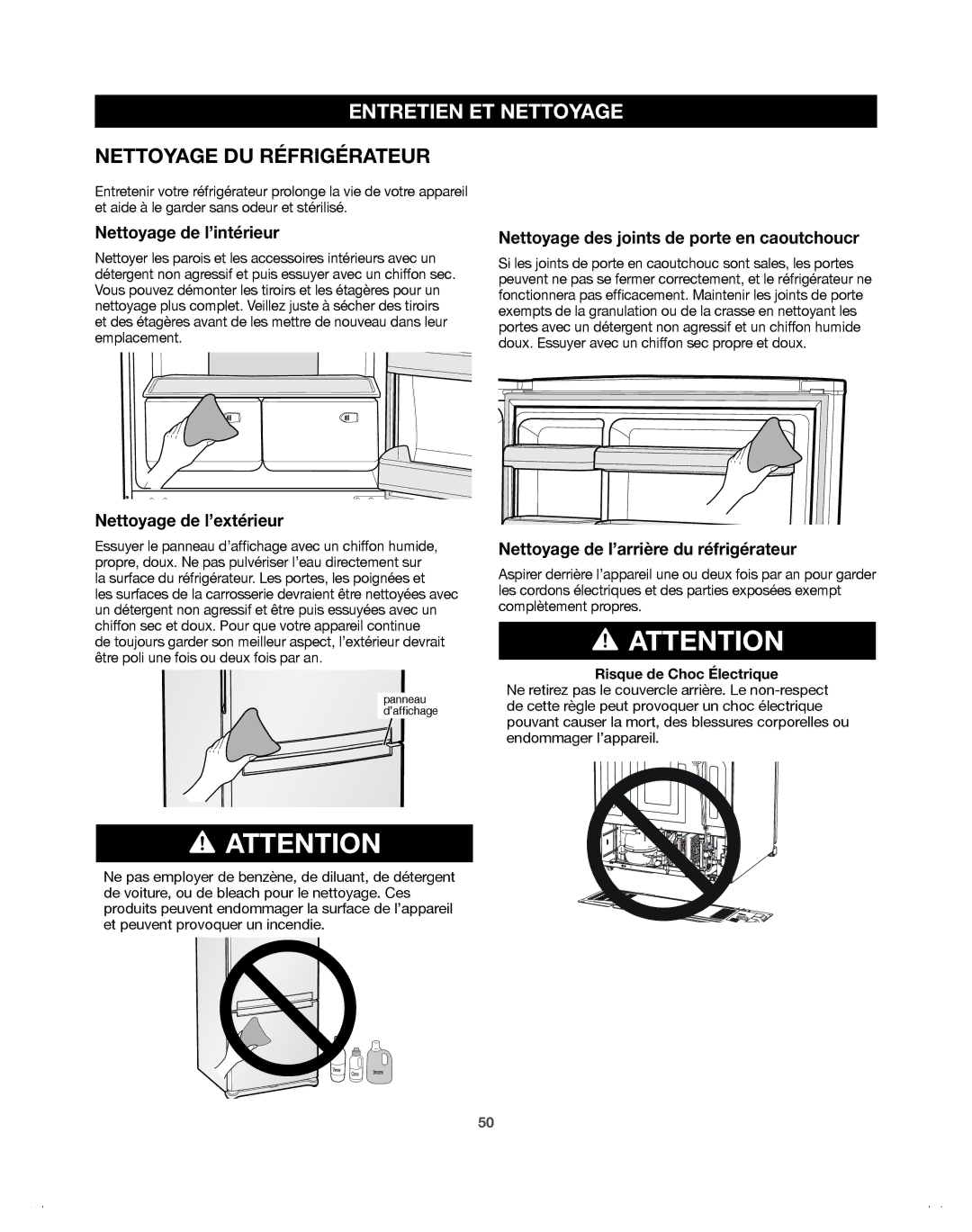 Samsung 65612, DA68-01921A, 65602, 65603, 65619, 65613, 65609 manual Entretien ET Nettoyage, Nettoyage DU Réfrigérateur 