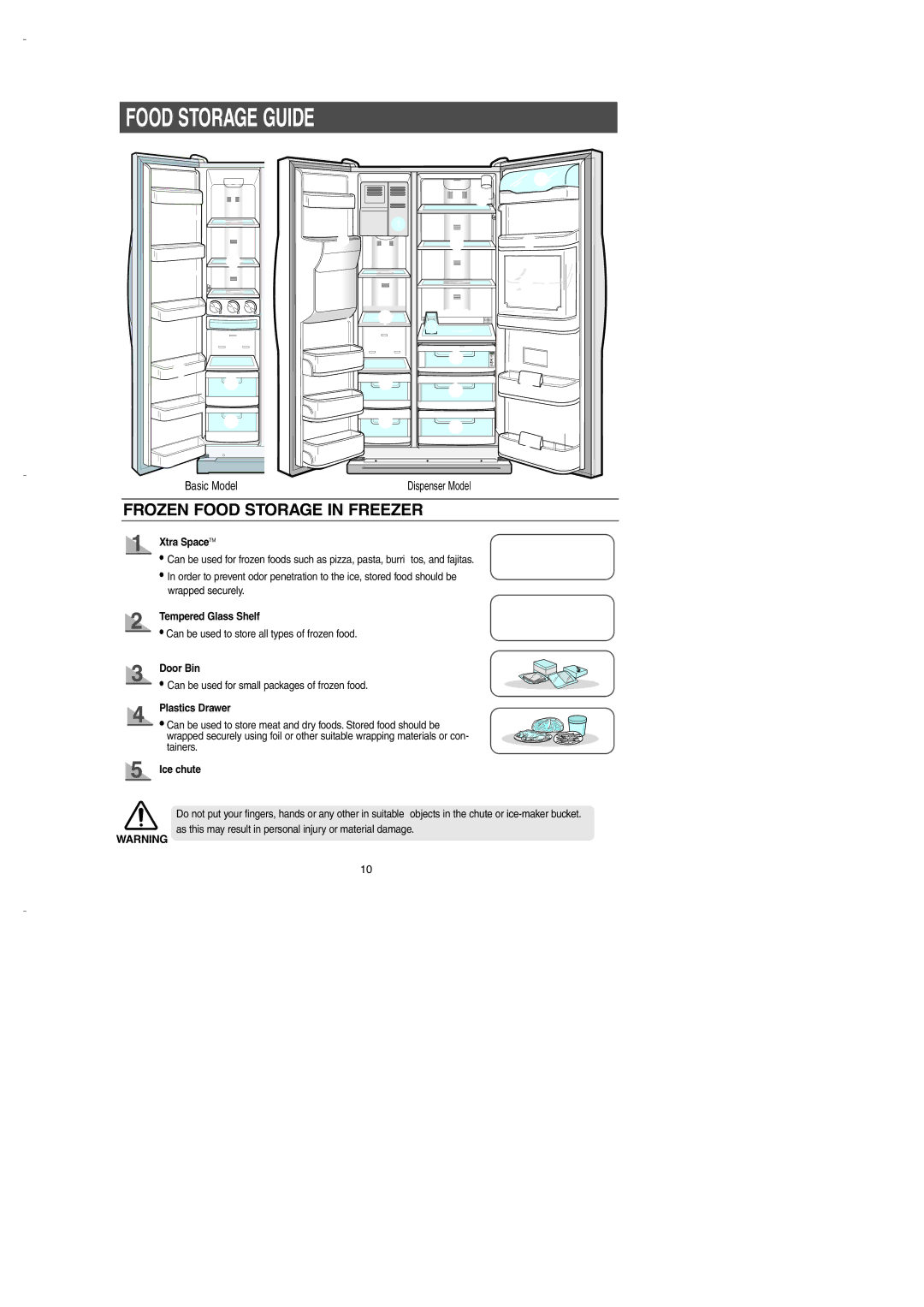 Samsung DA99-00275B owner manual Food Storage Guide 