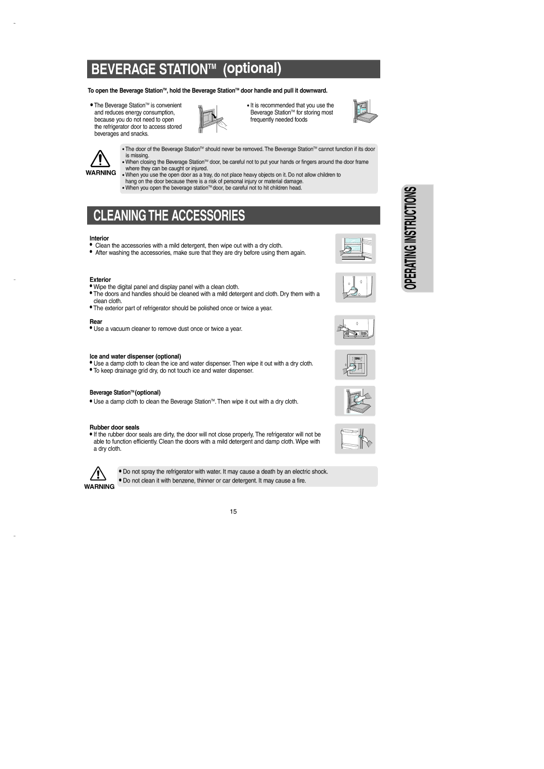 Samsung DA99-00275B owner manual Cleaning the Accessories 