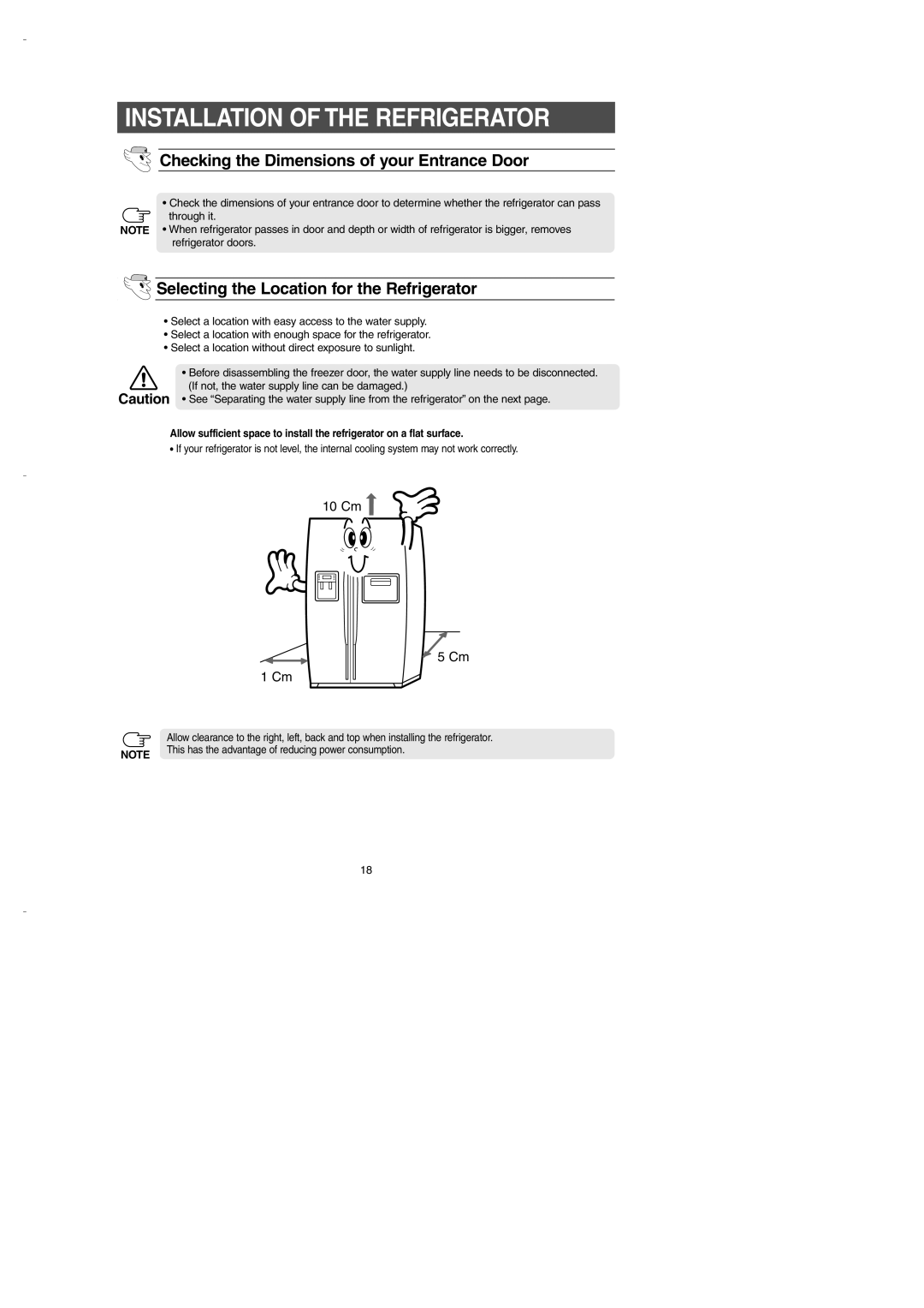 Samsung DA99-00275B owner manual Installation of the Refrigerator, Checking the Dimensions of your Entrance Door 