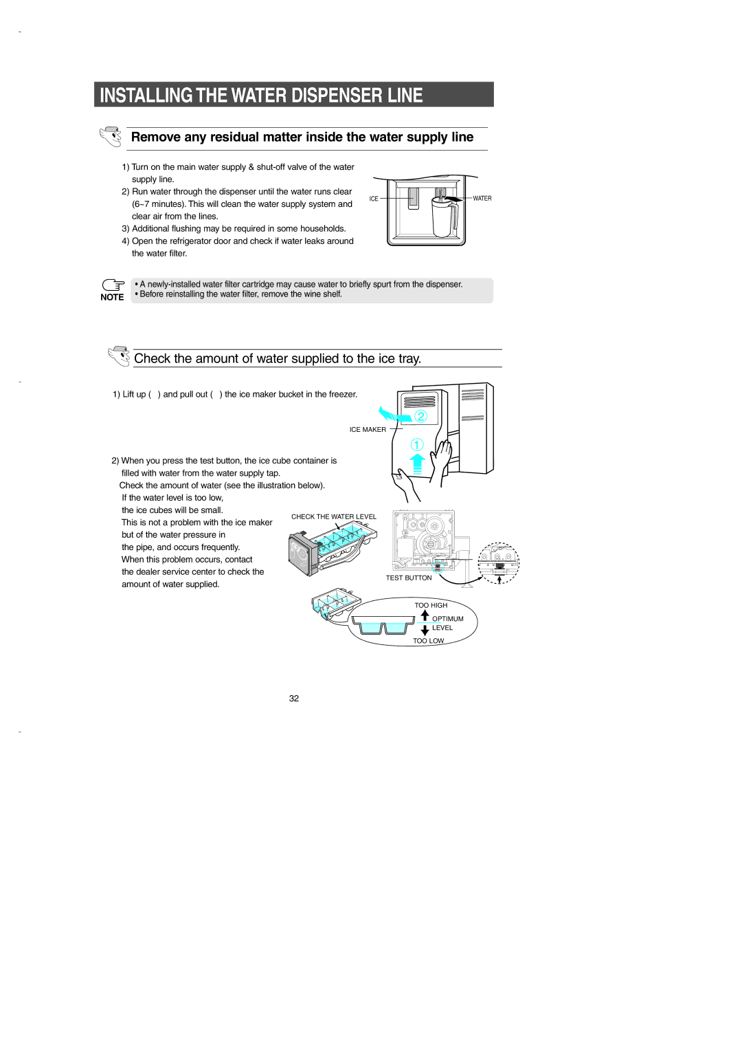 Samsung DA99-00275B owner manual Remove any residual matter inside the water supply line 