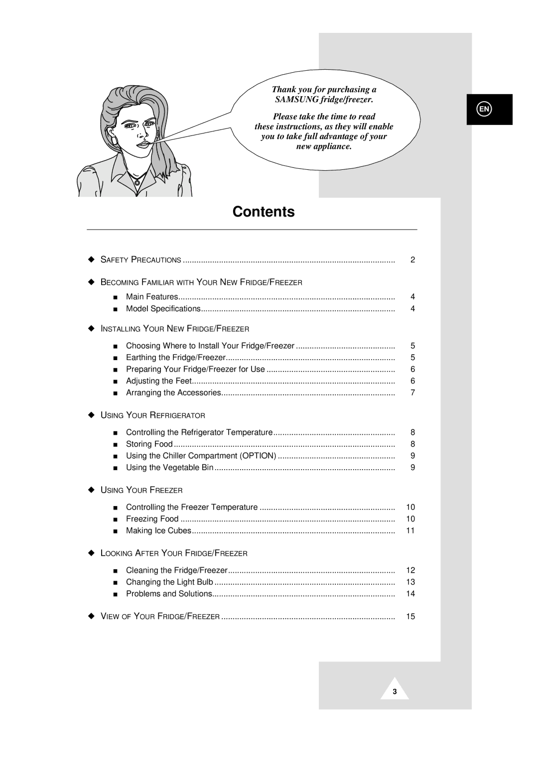 Samsung DA99-00478C instruction manual Contents 