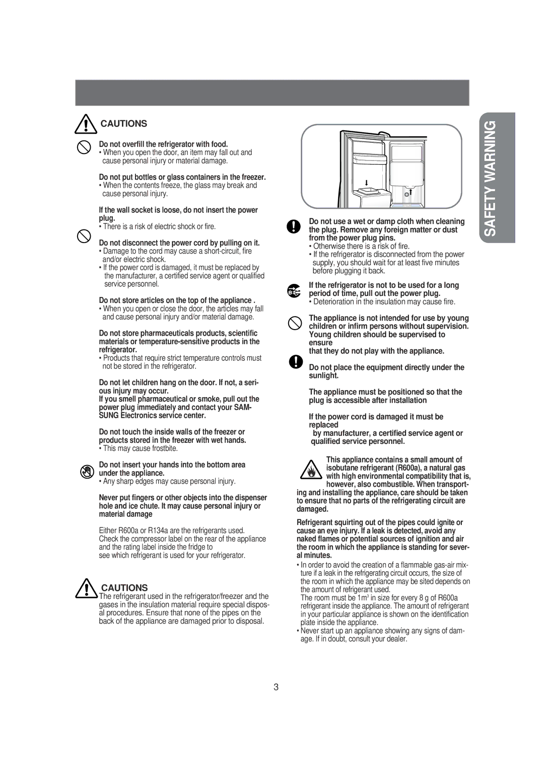 Samsung DA99-00494B owner manual Safety Warning 