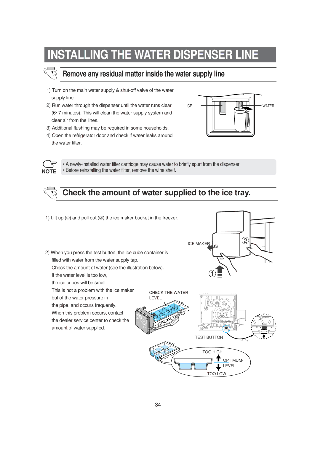 Samsung DA99-00494B owner manual Remove any residual matter inside the water supply line 