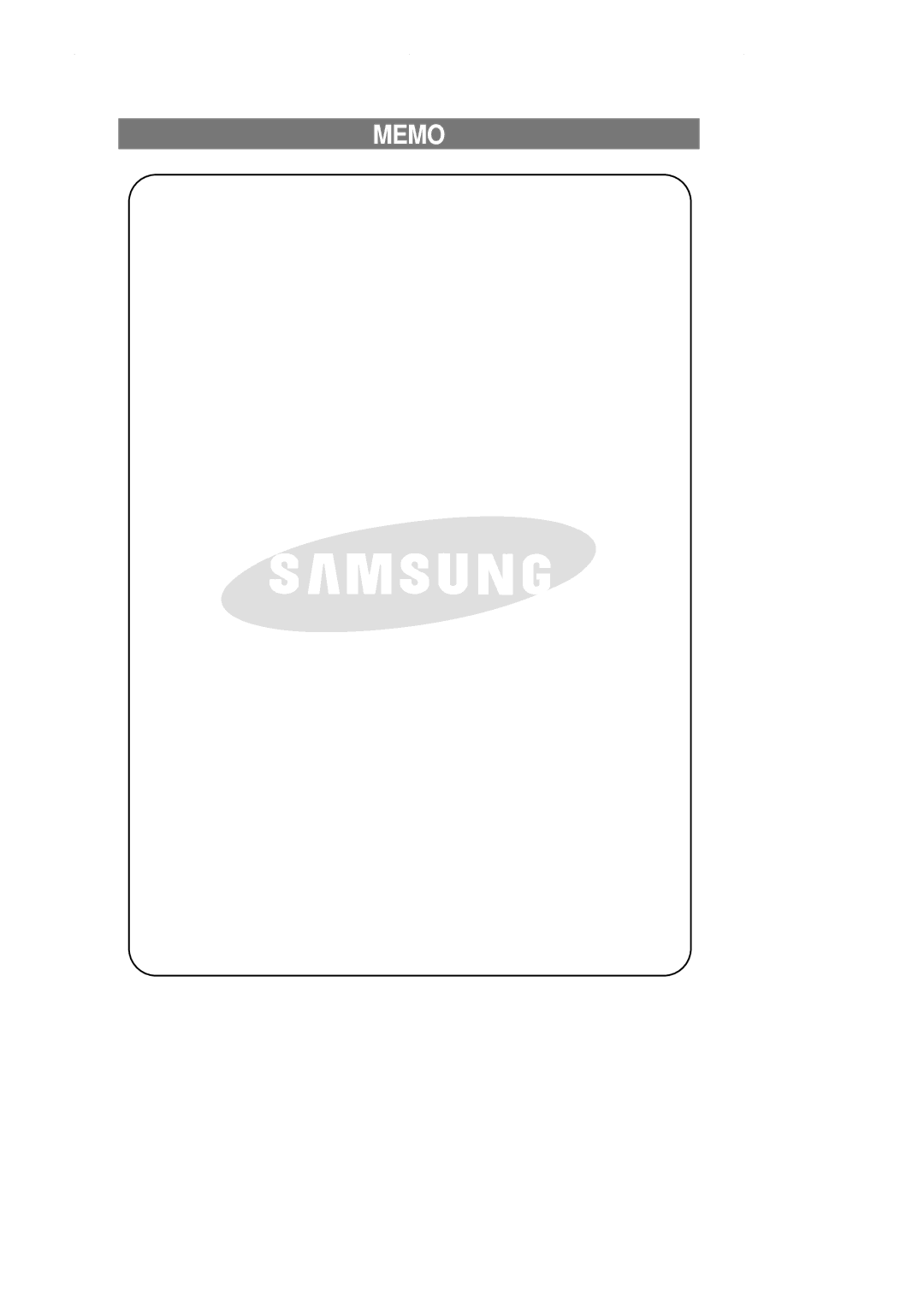 Samsung DA99-00743A owner manual Memo 