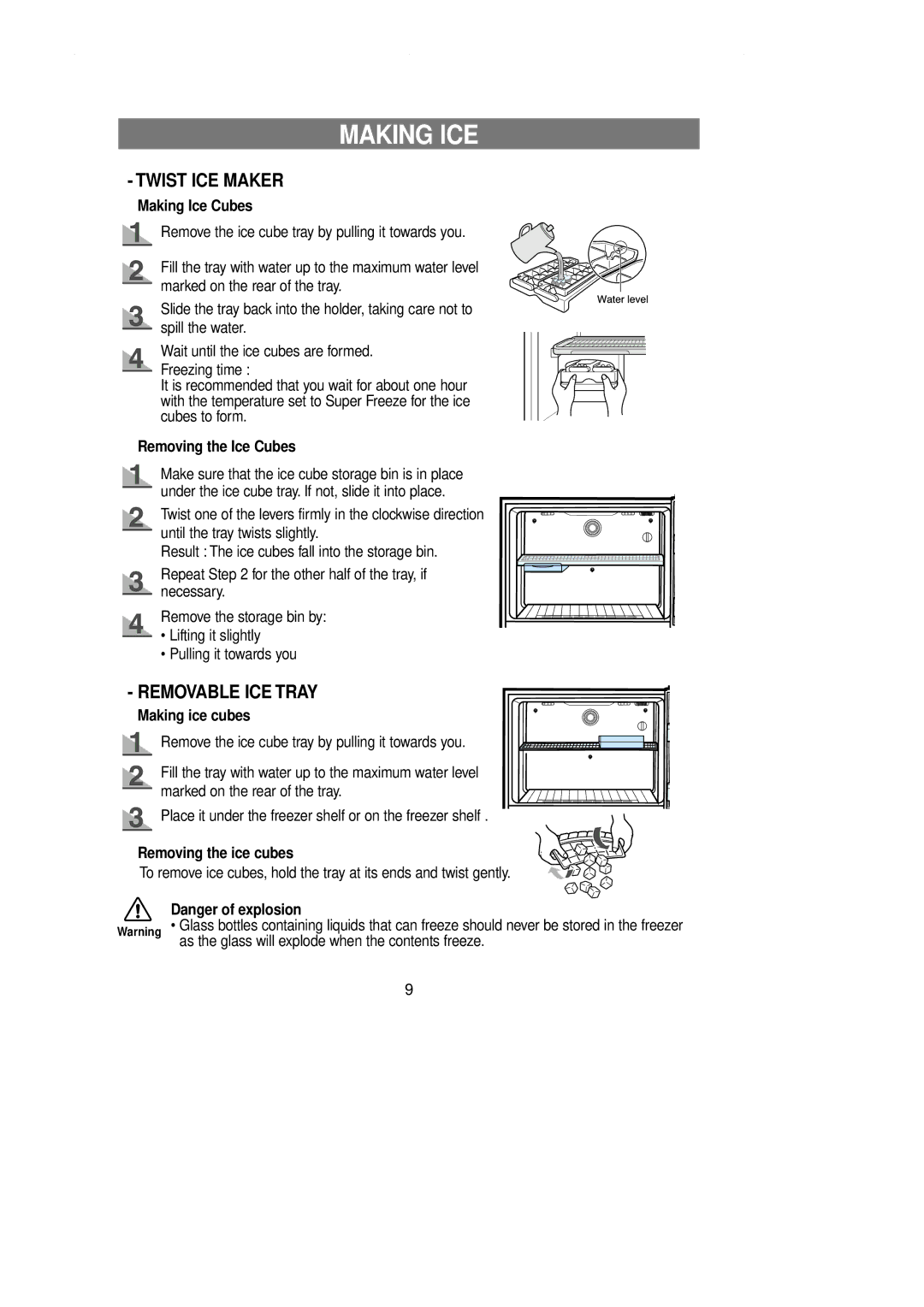 Samsung DA99-00743A owner manual Making ICE, Making Ice Cubes, Removing the Ice Cubes 