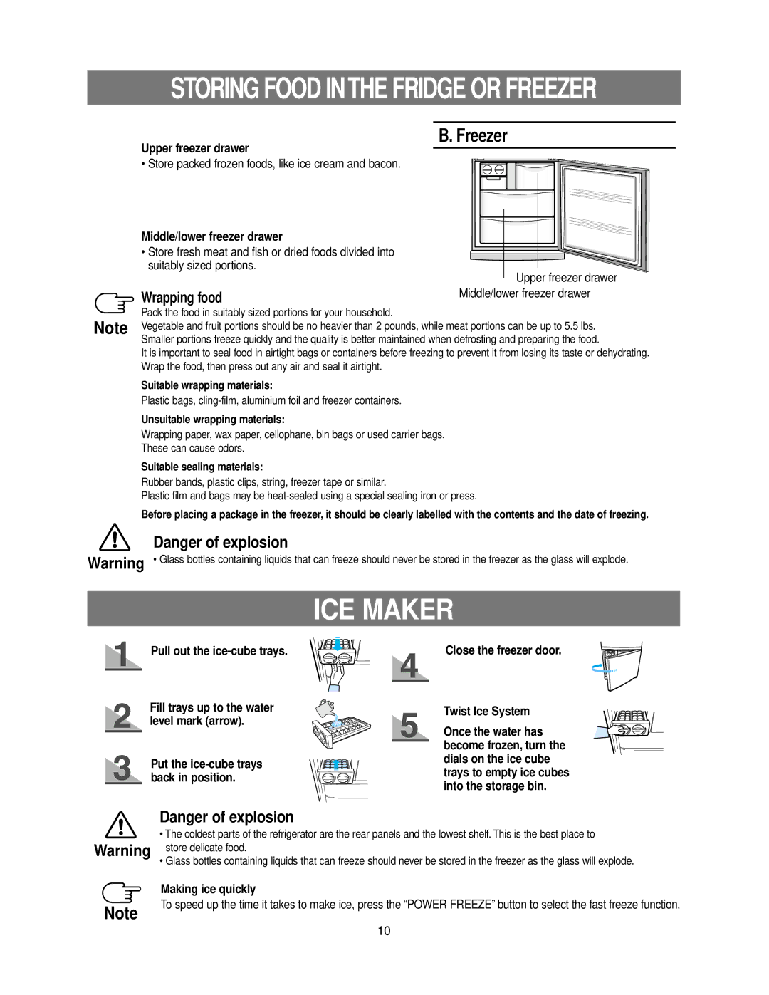 Samsung DA99-00926B owner manual ICE Maker 