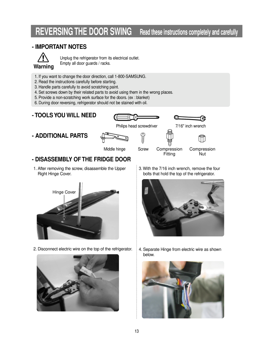 Samsung DA99-00926B owner manual Tools YOU will Need 