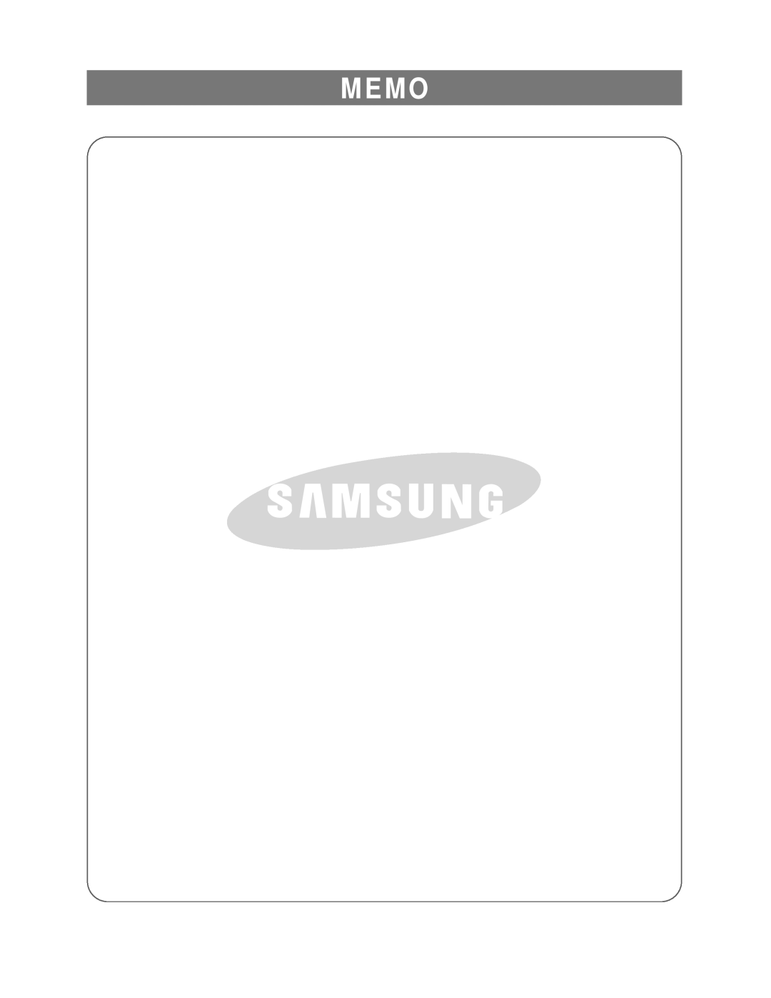 Samsung DA99-00926B owner manual M E M O 