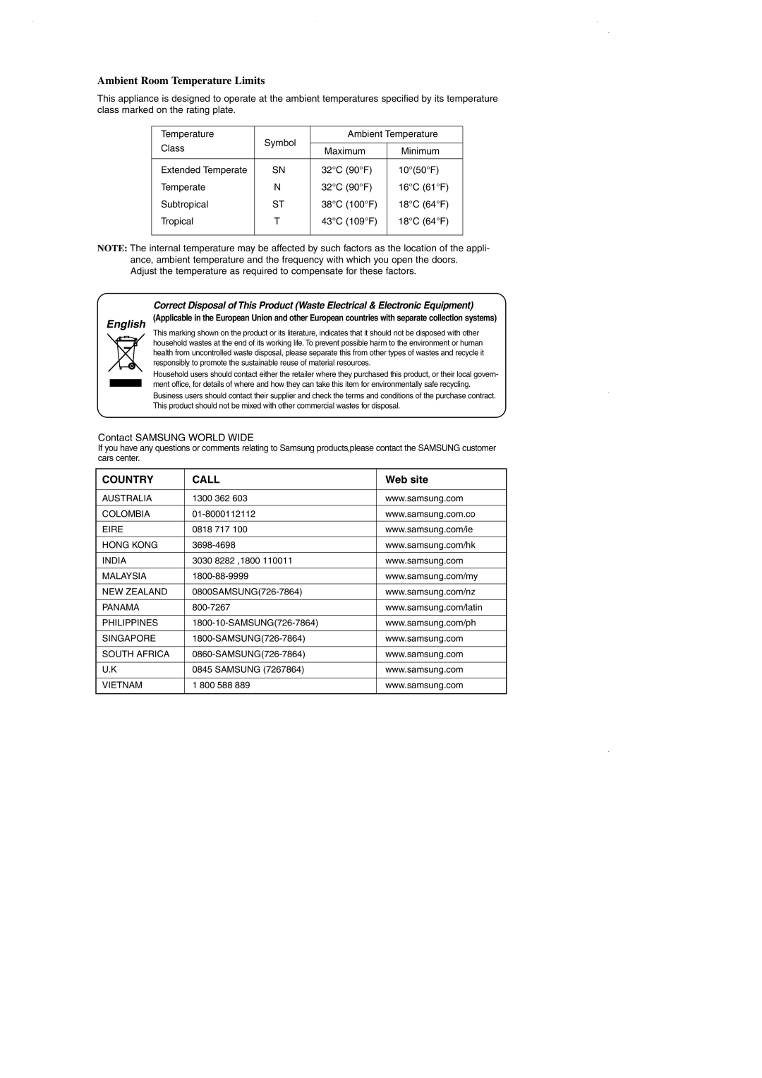 Samsung DA99-01225E owner manual English 