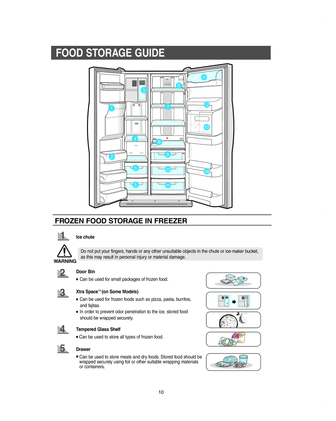 Samsung DA99-01278C owner manual Food Storage Guide 