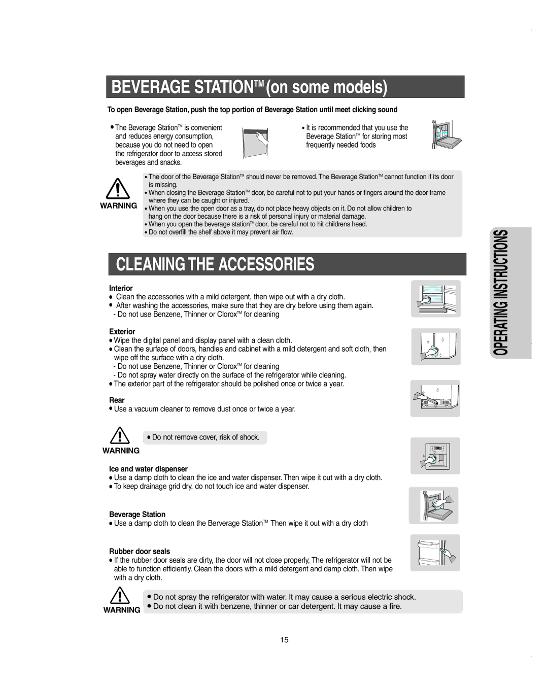 Samsung DA99-01278C owner manual Cleaning the Accessories 