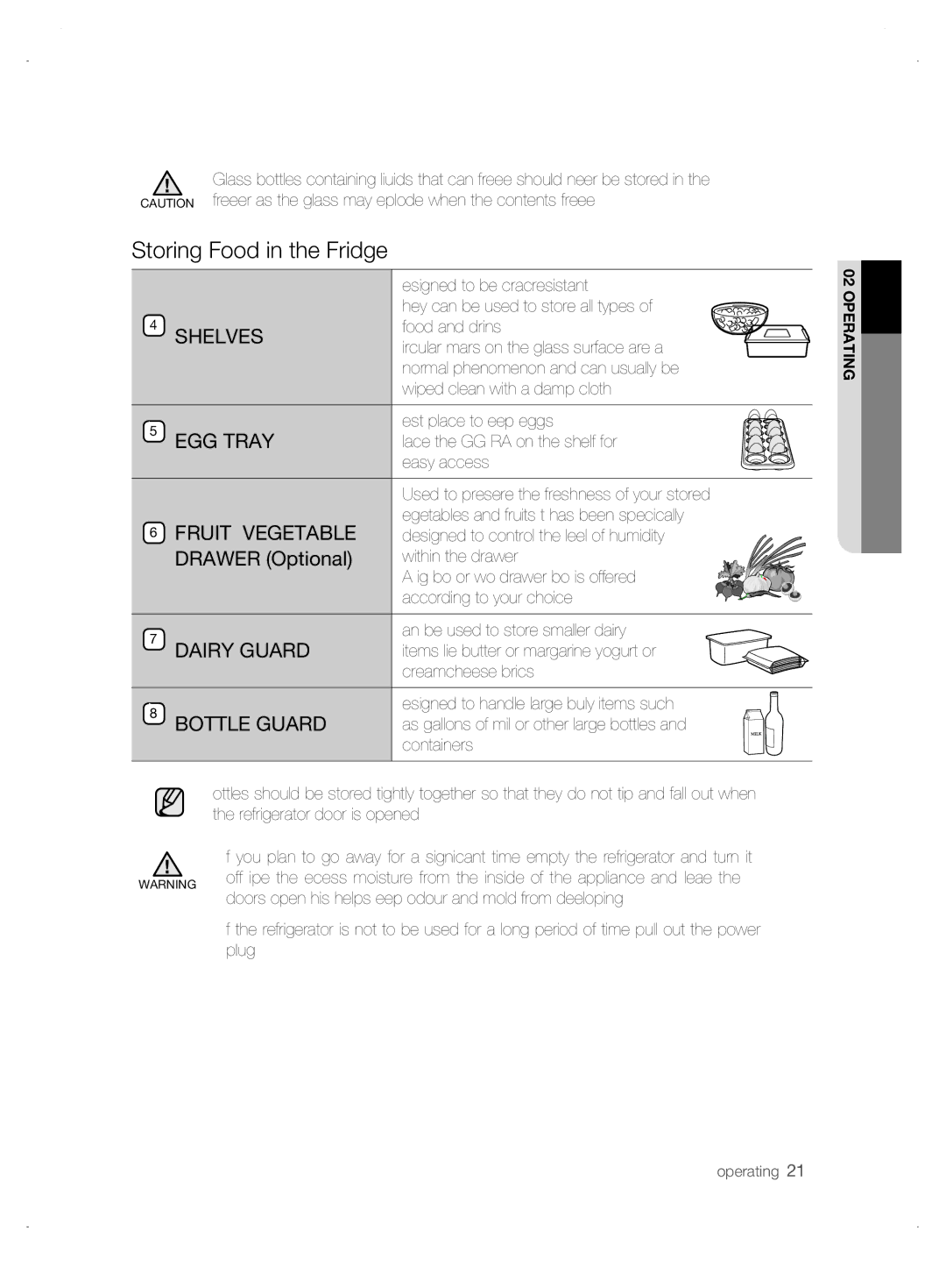 Samsung DA99-01906A user manual Storing Food in the Fridge 