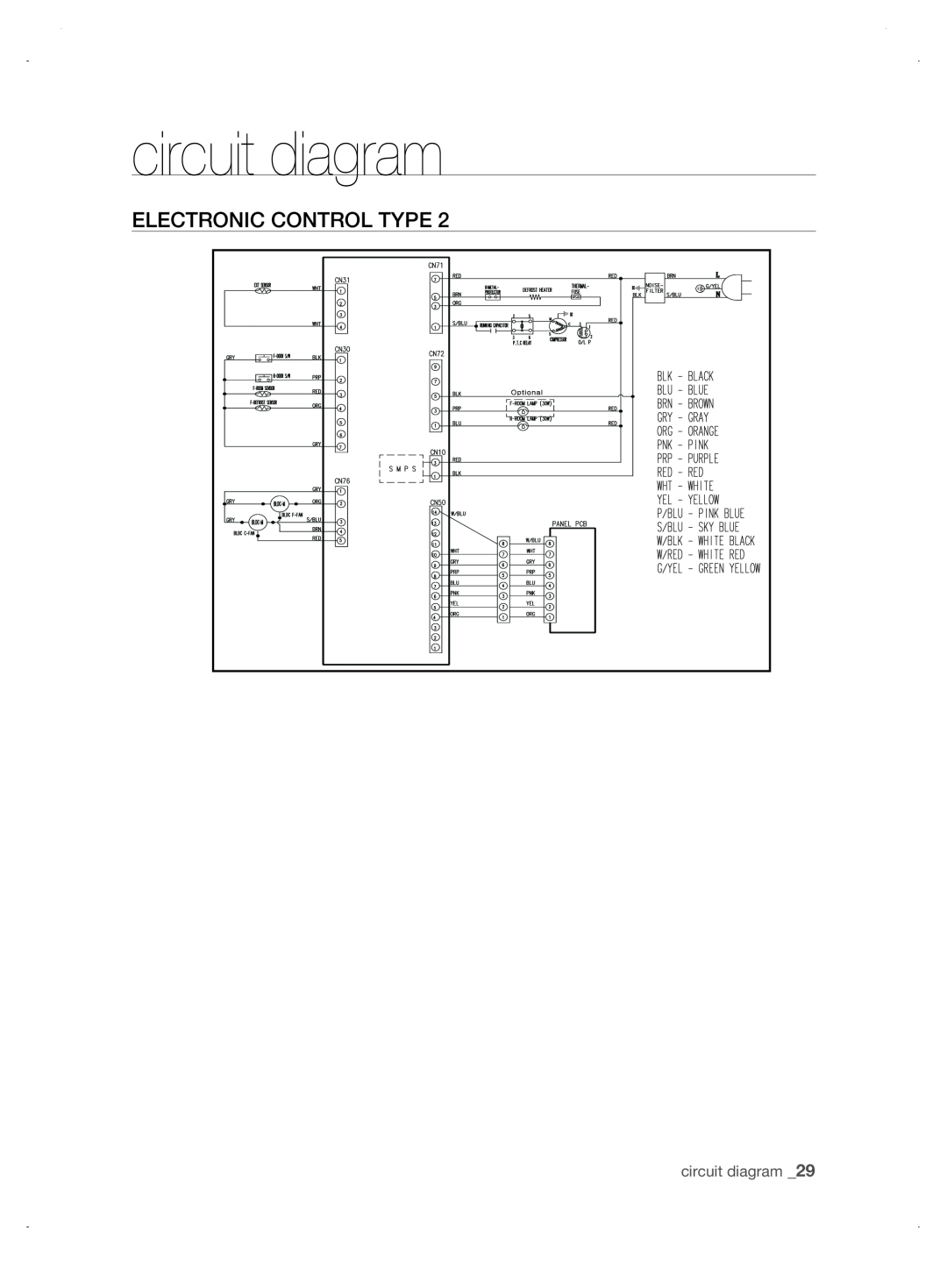 Samsung DA99-01906A user manual ELECtroniC ControL tyPE, circuit diagram 