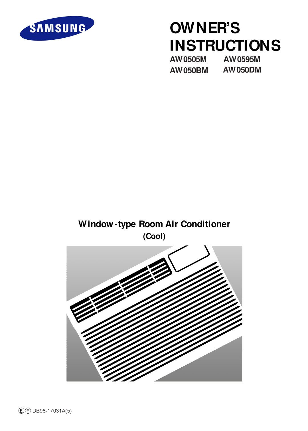 Samsung AW 050DM, DB98-17031A(5), AW 050BM manual OWNER’S Instructions 