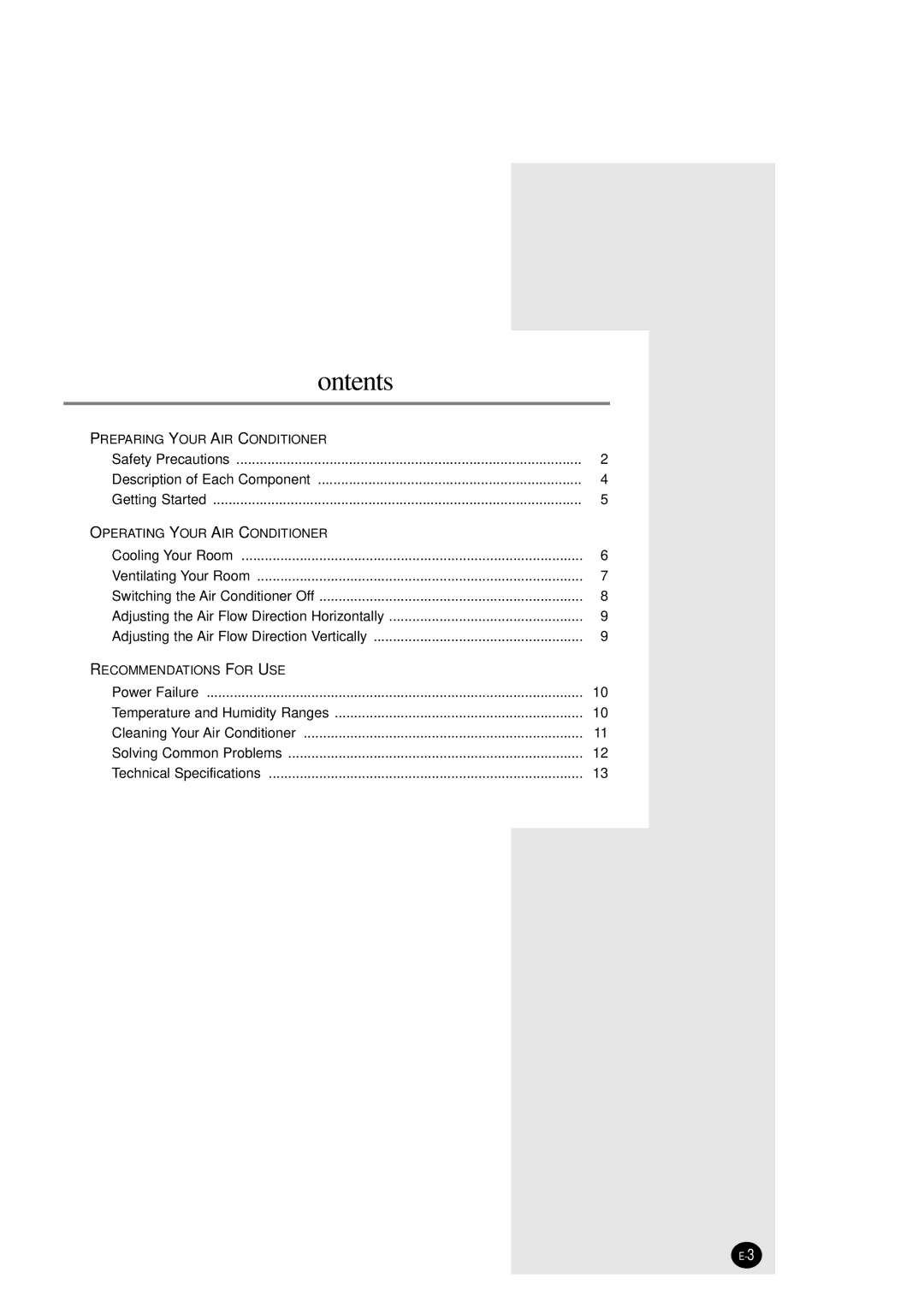 Samsung DB98-17031A(5), AW 050DM, AW 050BM manual Contents 