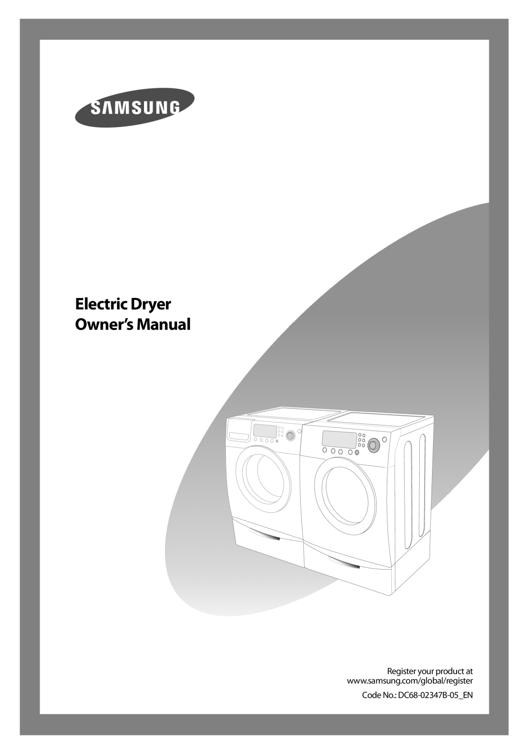 Samsung DC68-02347B-05 owner manual Electric Dryer 