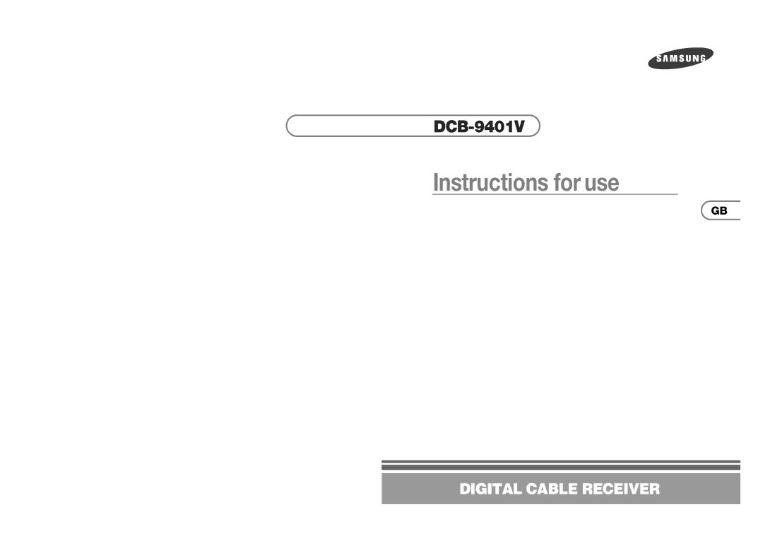 Samsung DCB-9401V manual Instructions for use 