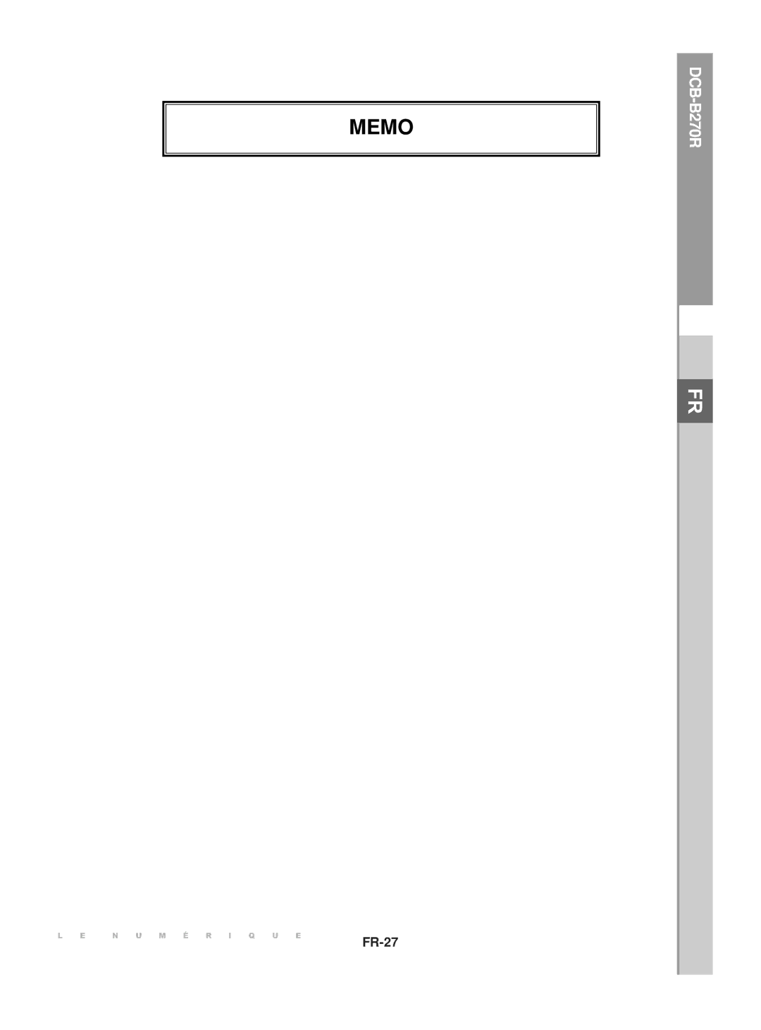 Samsung DCB-B270R manual FR-27 