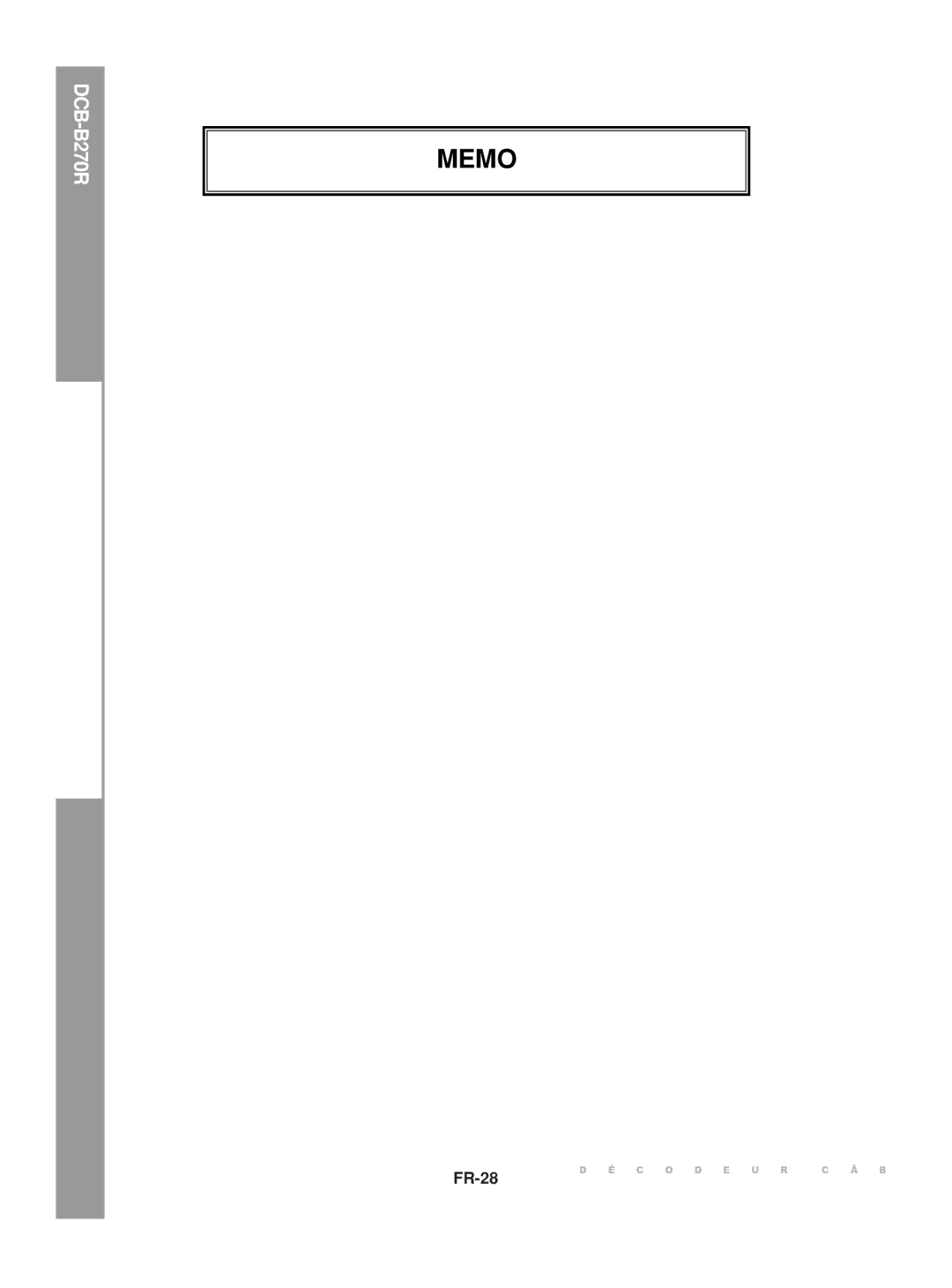 Samsung DCB-B270R manual FR-28 