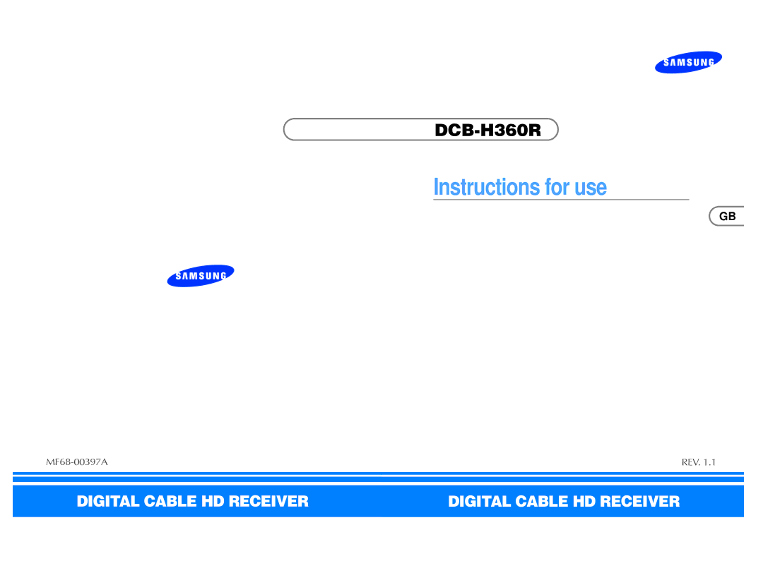 Samsung DCB-H360R manual Instructions for use 