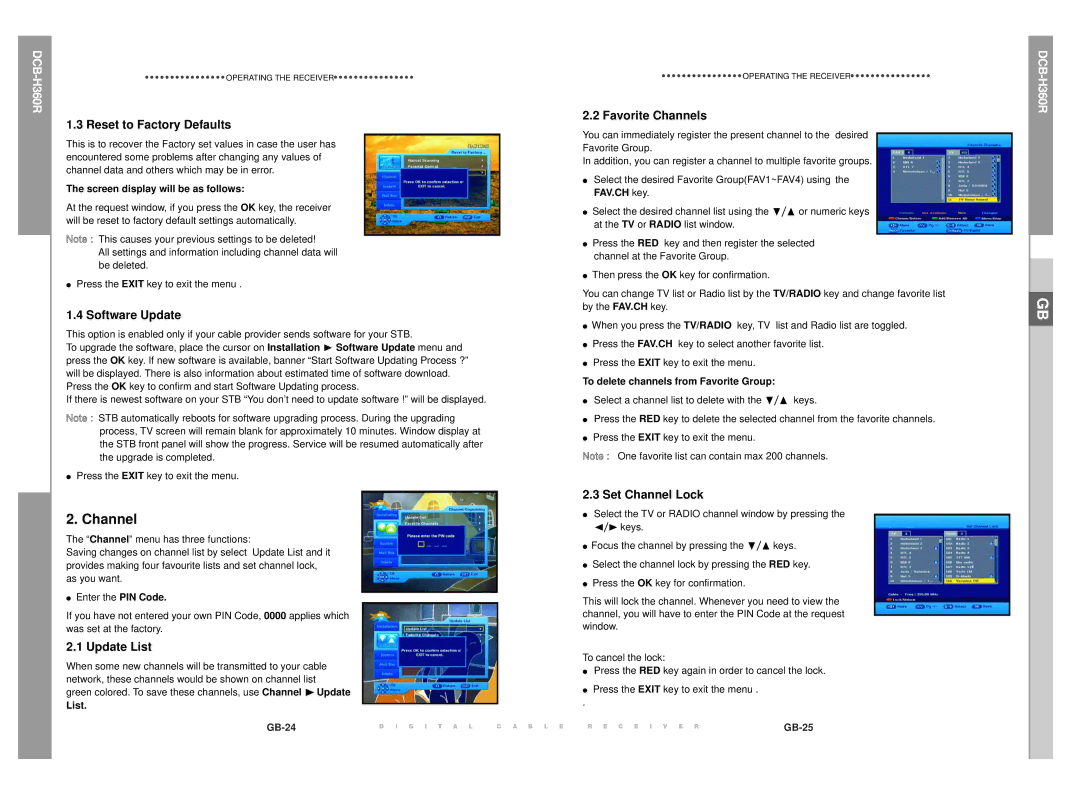 Samsung DCB-H360R manual Channel 