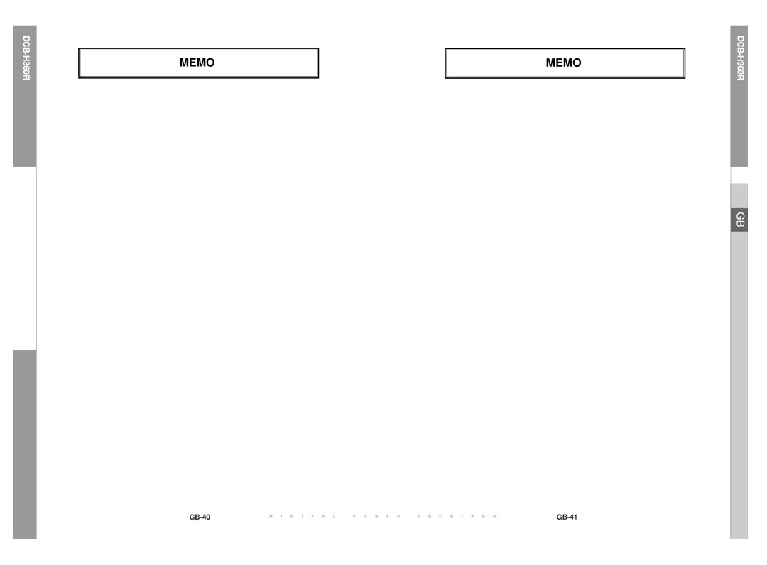 Samsung DCB-H360R manual Memo 