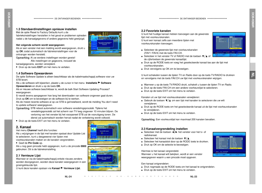 Samsung DCB-H360R manual Kanaal 