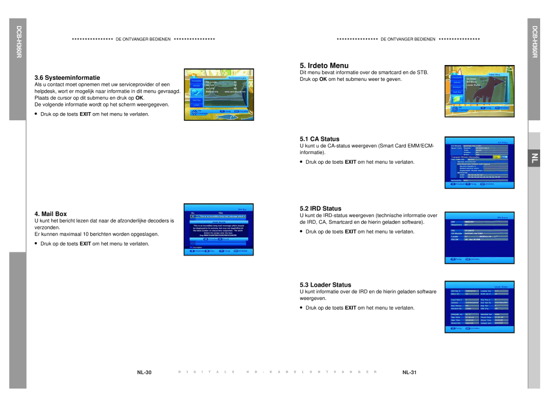 Samsung DCB-H360R manual Systeeminformatie, Mail Box 