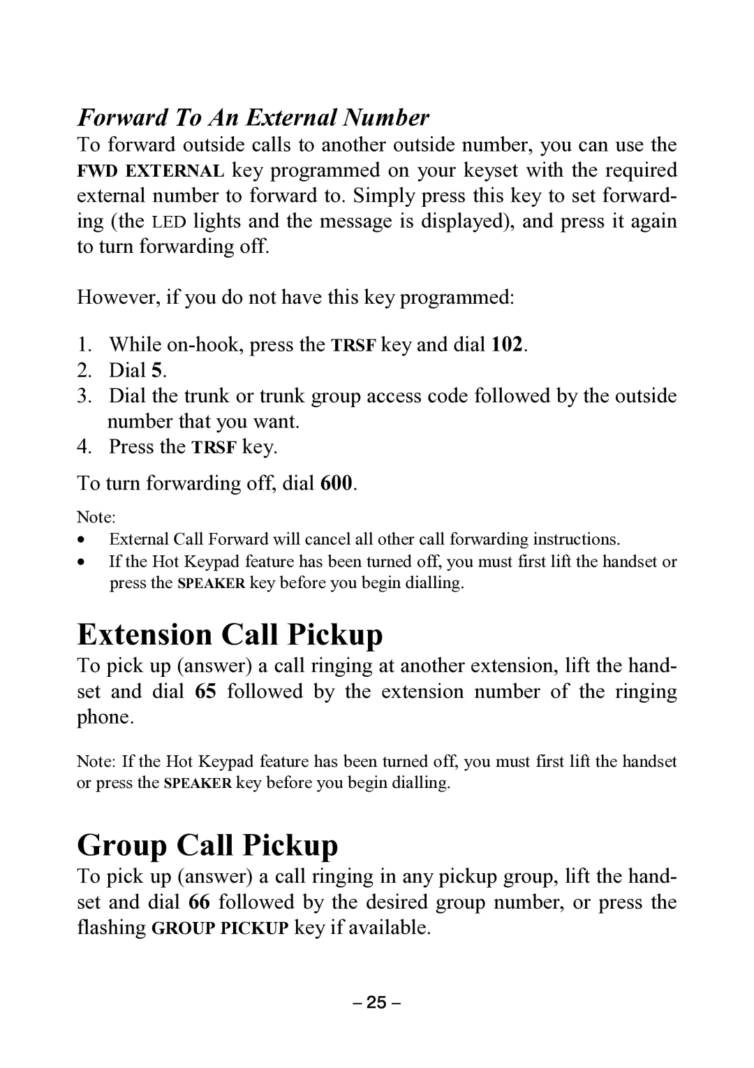 Samsung DCS KEYSET manual Extension Call Pickup, Group Call Pickup 