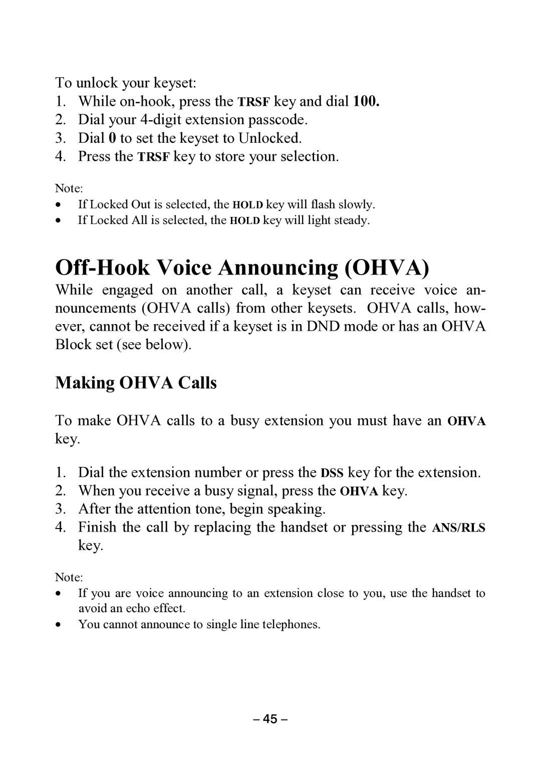 Samsung DCS KEYSET manual Off-Hook Voice Announcing Ohva, Making Ohva Calls 