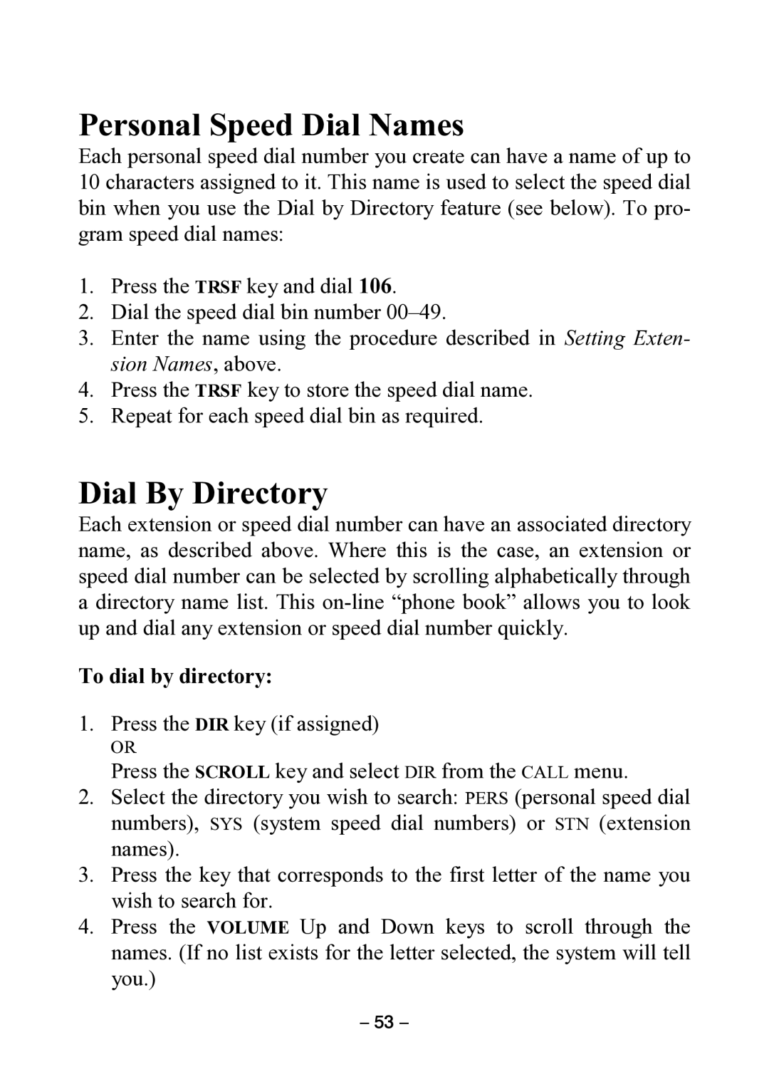 Samsung DCS KEYSET manual Personal Speed Dial Names, Dial By Directory, To dial by directory 