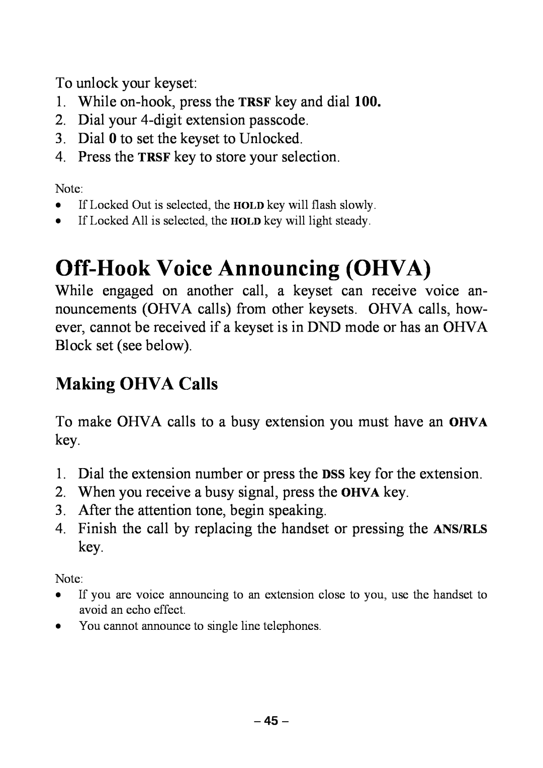Samsung DCS KEYSET manual Off-Hook Voice Announcing OHVA, Making OHVA Calls 
