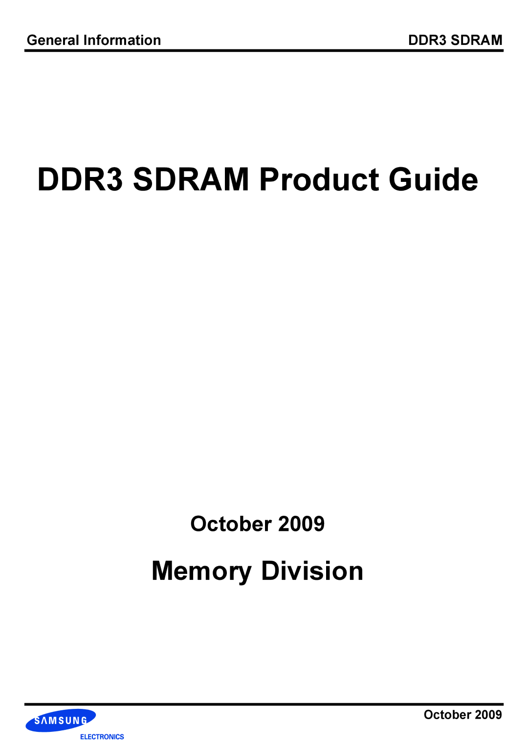 Samsung manual DDR3 Sdram Product Guide 