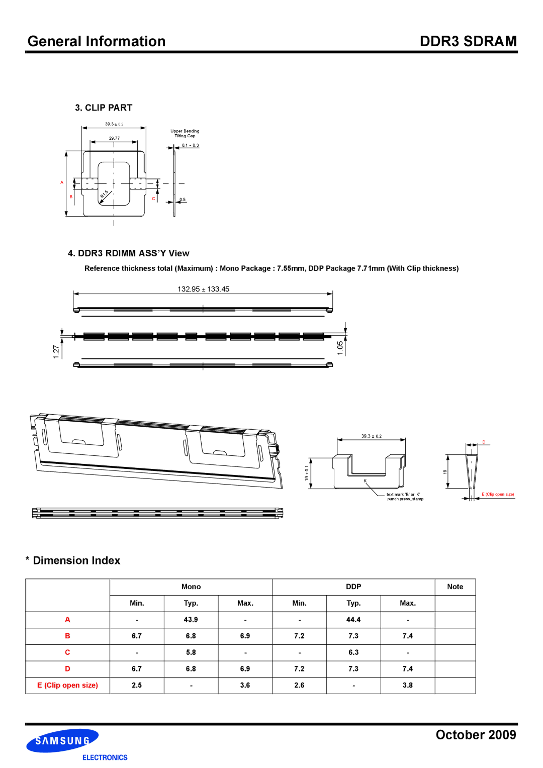 Samsung manual Clip Part, DDR3 Rdimm ASS’Y View 