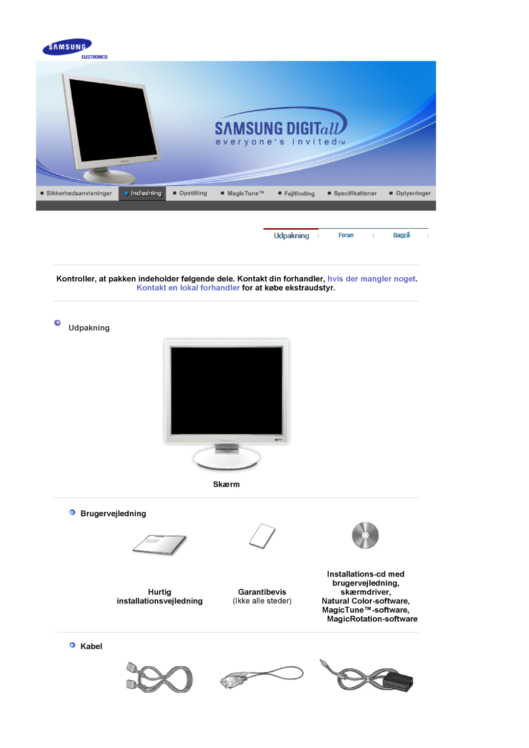 Samsung DE19PSQFV/EDC, DE17PSQAQ/EDC, DE19PSQAQ/EDC, GS19ESSS/EDC manual Udpakning 