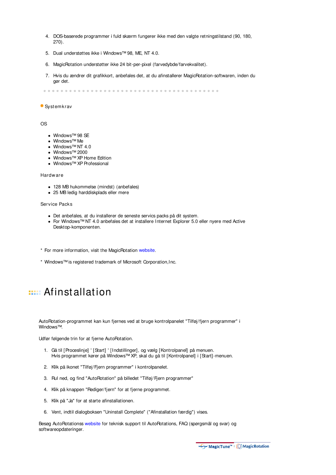 Samsung DE19PSQAQ/EDC, DE17PSQAQ/EDC, DE19PSQFV/EDC, GS19ESSS/EDC manual Systemkrav, Service Packs 