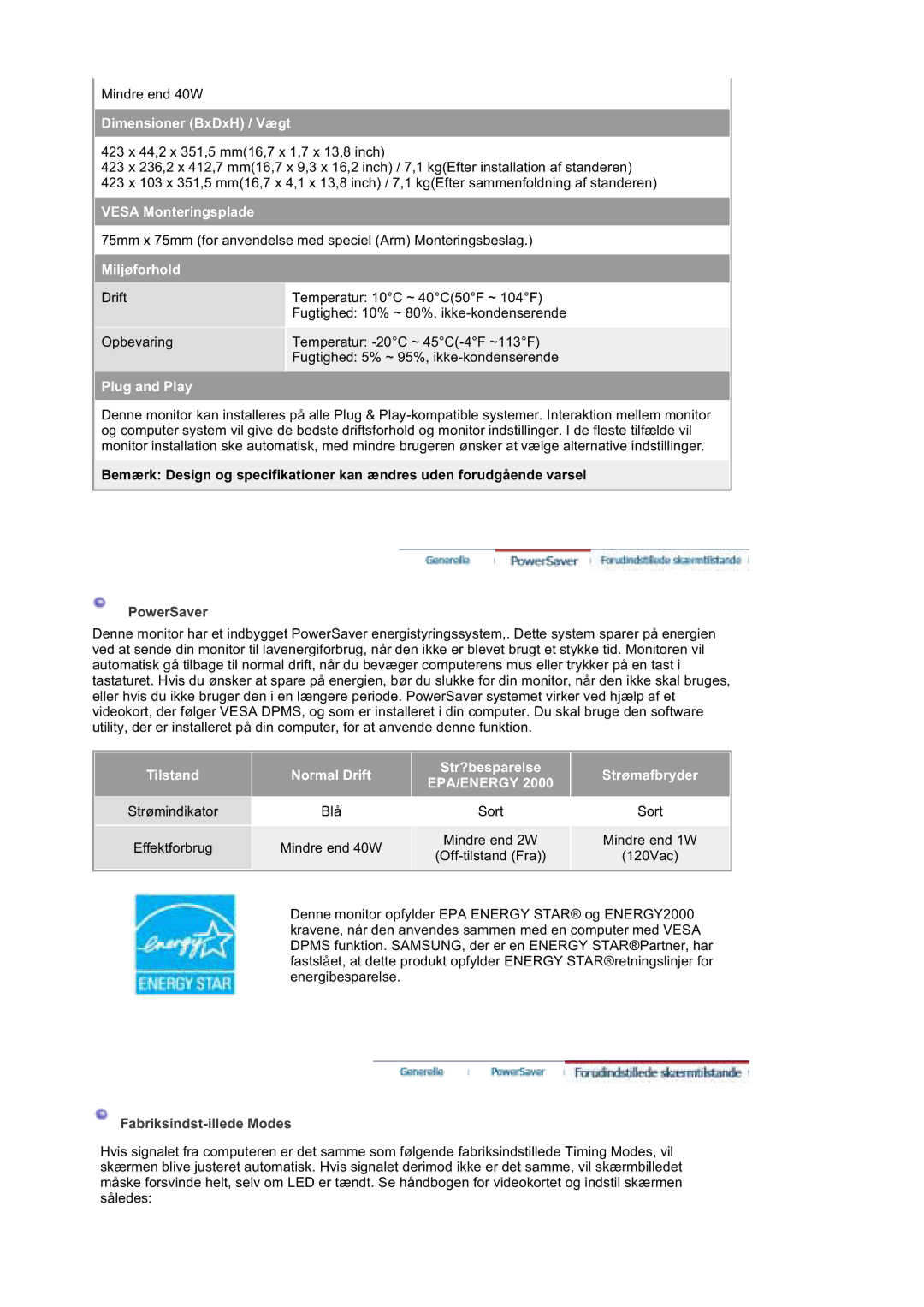 Samsung DE19PSQAQ/EDC, DE17PSQAQ/EDC, DE19PSQFV/EDC, GS19ESSS/EDC manual Epa/Energy 