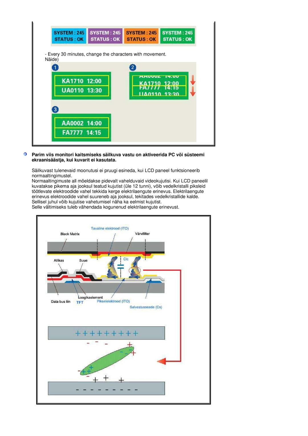 Samsung DE17PSQAQ/EDC, DE19PSQAQ/EDC, GS19ESSS/EDC manual Every 30 minutes, change the characters with movement. Näide 