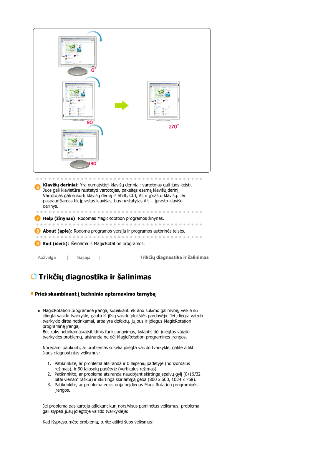 Samsung DE17PSQAQ/EDC, DE19PSQAQ/EDC, GS19ESSS/EDC manual Trikčių diagnostika ir šalinimas 