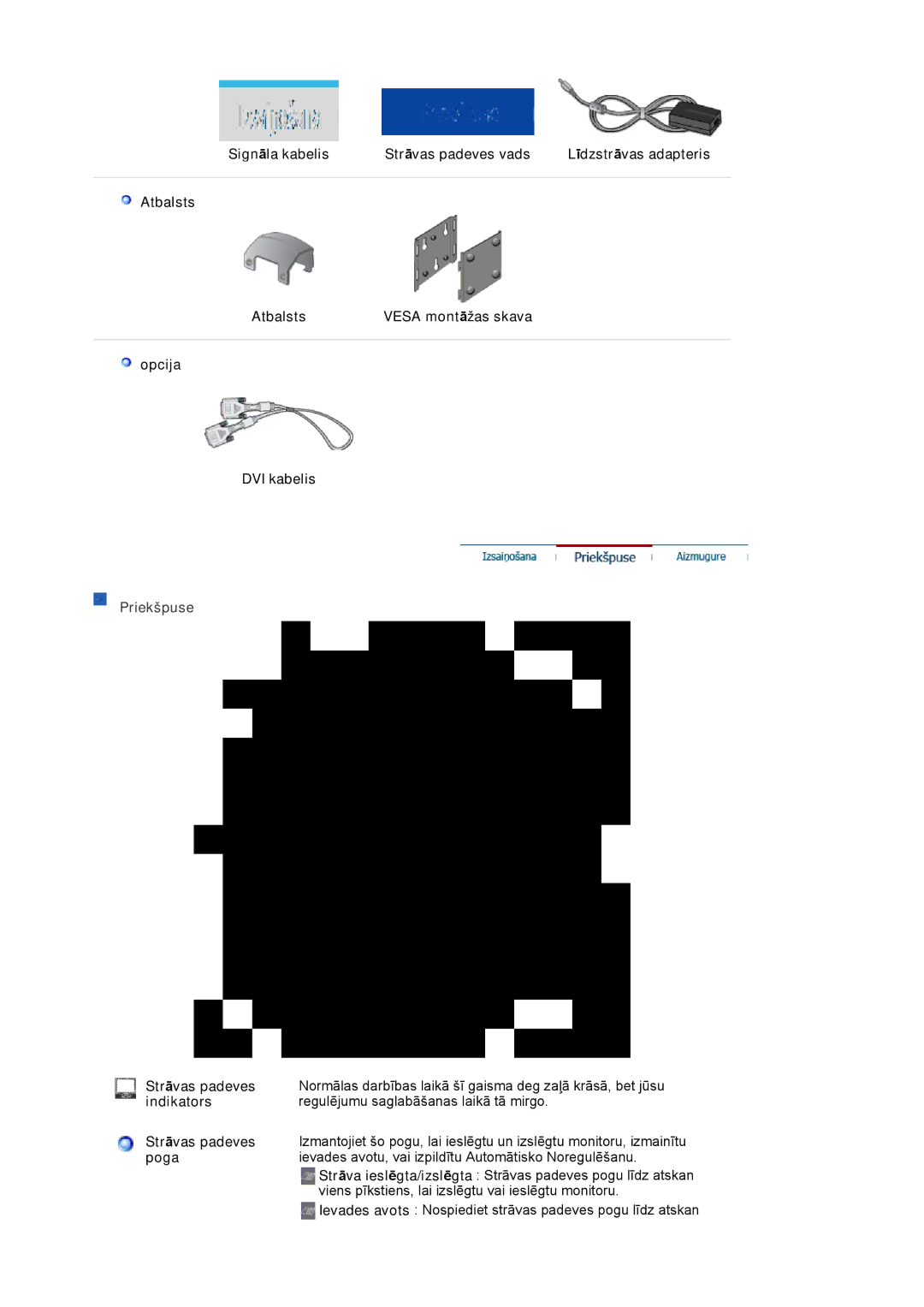 Samsung GS19ESSS/EDC, DE17PSQAQ/EDC, DE19PSQAQ/EDC manual Priekšpuse 