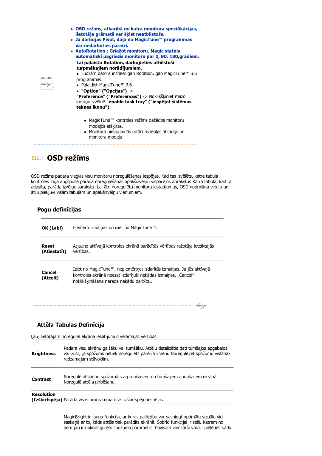 Samsung DE19PSQAQ/EDC, DE17PSQAQ/EDC, GS19ESSS/EDC manual OSD režīms 