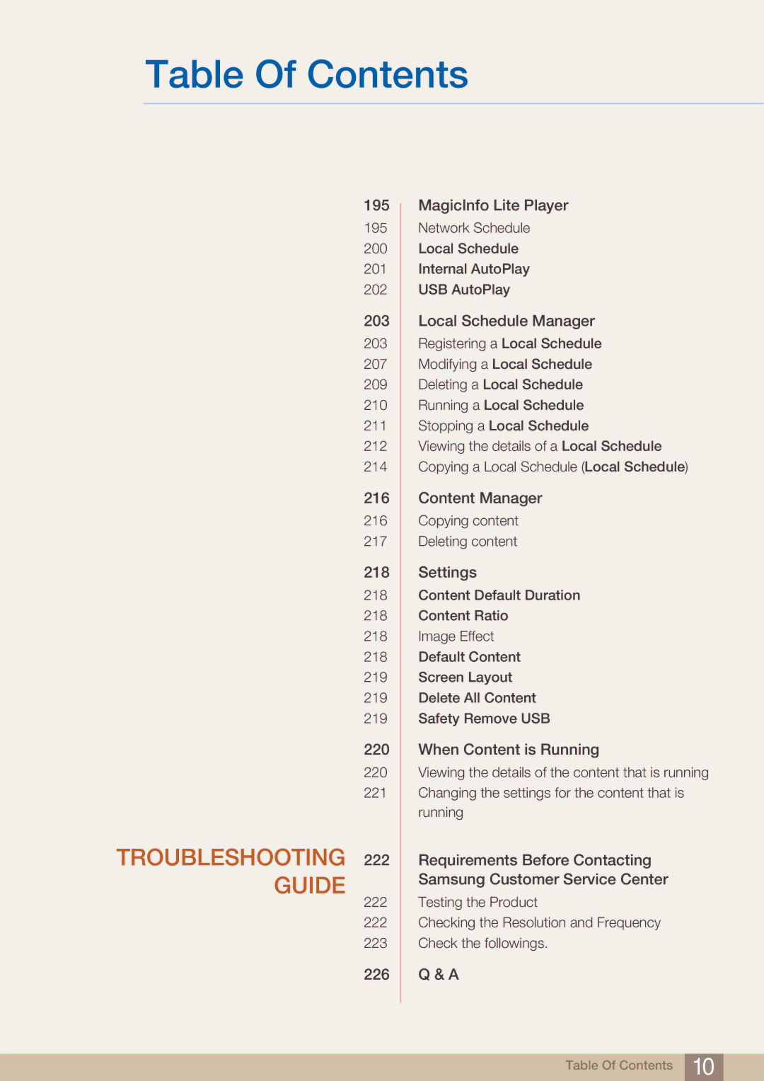 Samsung DE40C, DE55C, DE46C user manual Troubleshooting Guide 