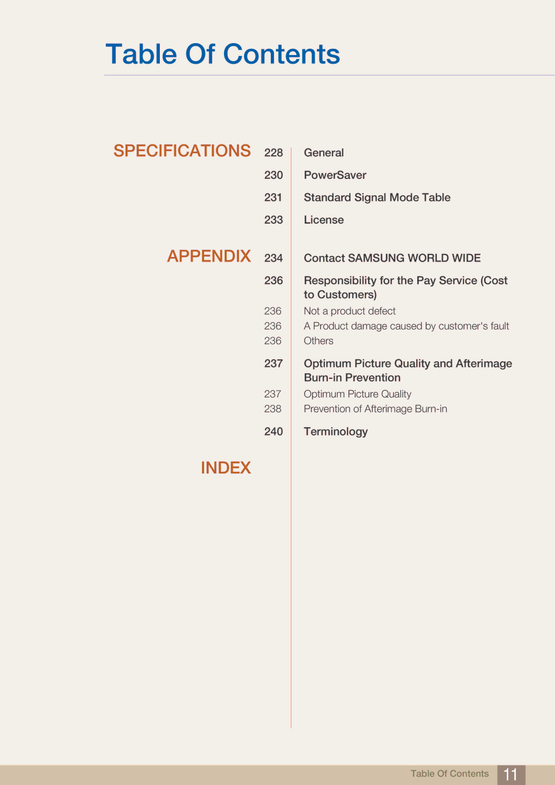 Samsung DE46C, DE55C, DE40C user manual Specifications 