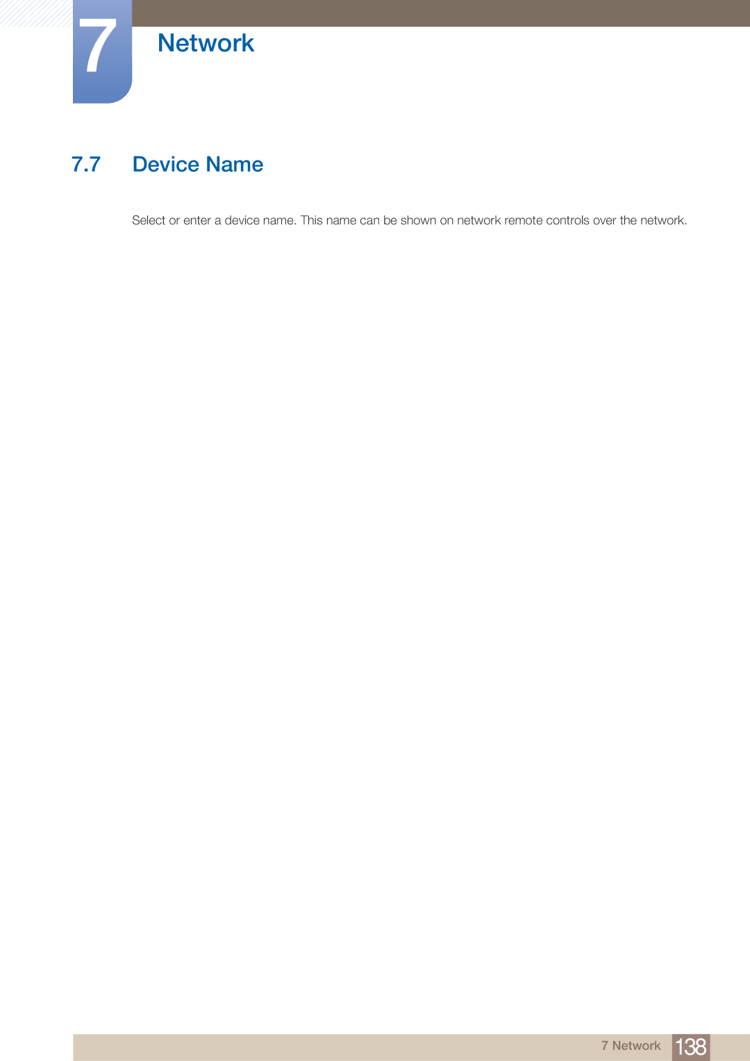 Samsung DE55C, DE40C, DE46C user manual Device Name 