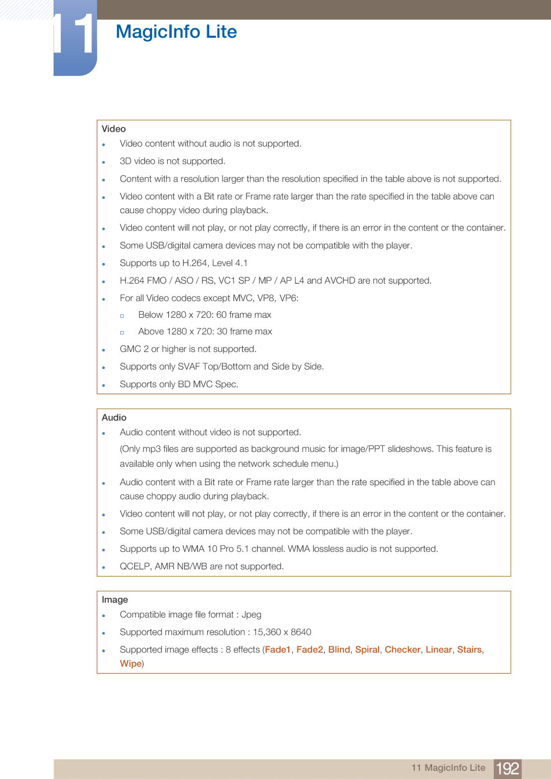 Samsung DE55C, DE40C, DE46C user manual MagicInfo Lite 