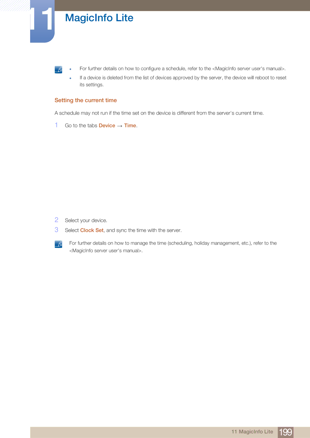 Samsung DE40C, DE55C, DE46C user manual Setting the current time 