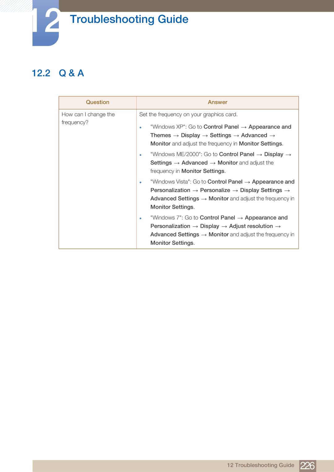 Samsung DE40C, DE55C, DE46C user manual 12.2 Q & a, Question Answer 